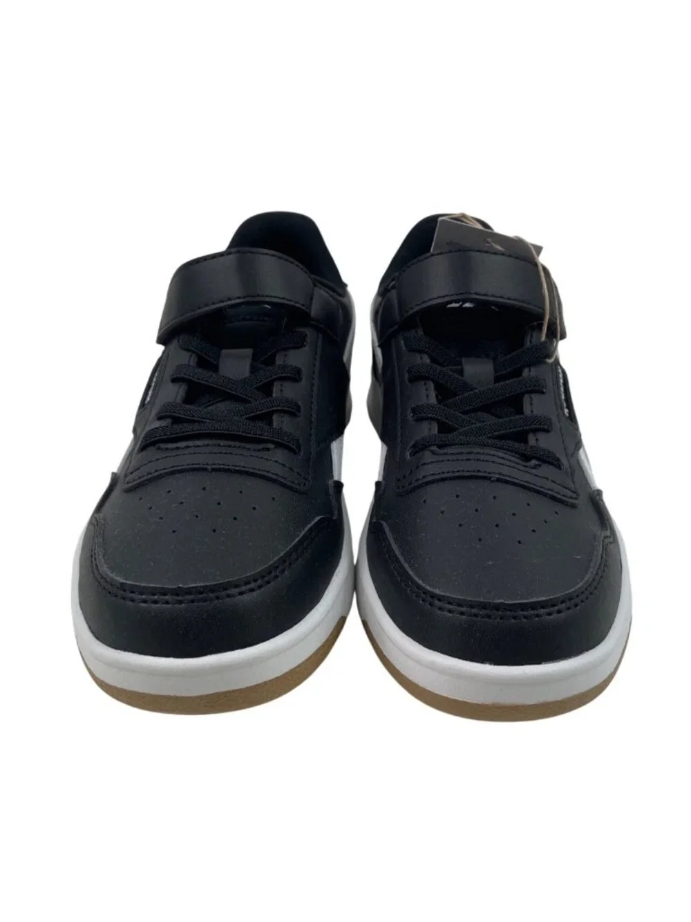 Reebok Court Advance Elastic Top Strap Black Sneakers Athletic Shoes Boys Size 2 - Picture 3 of 10